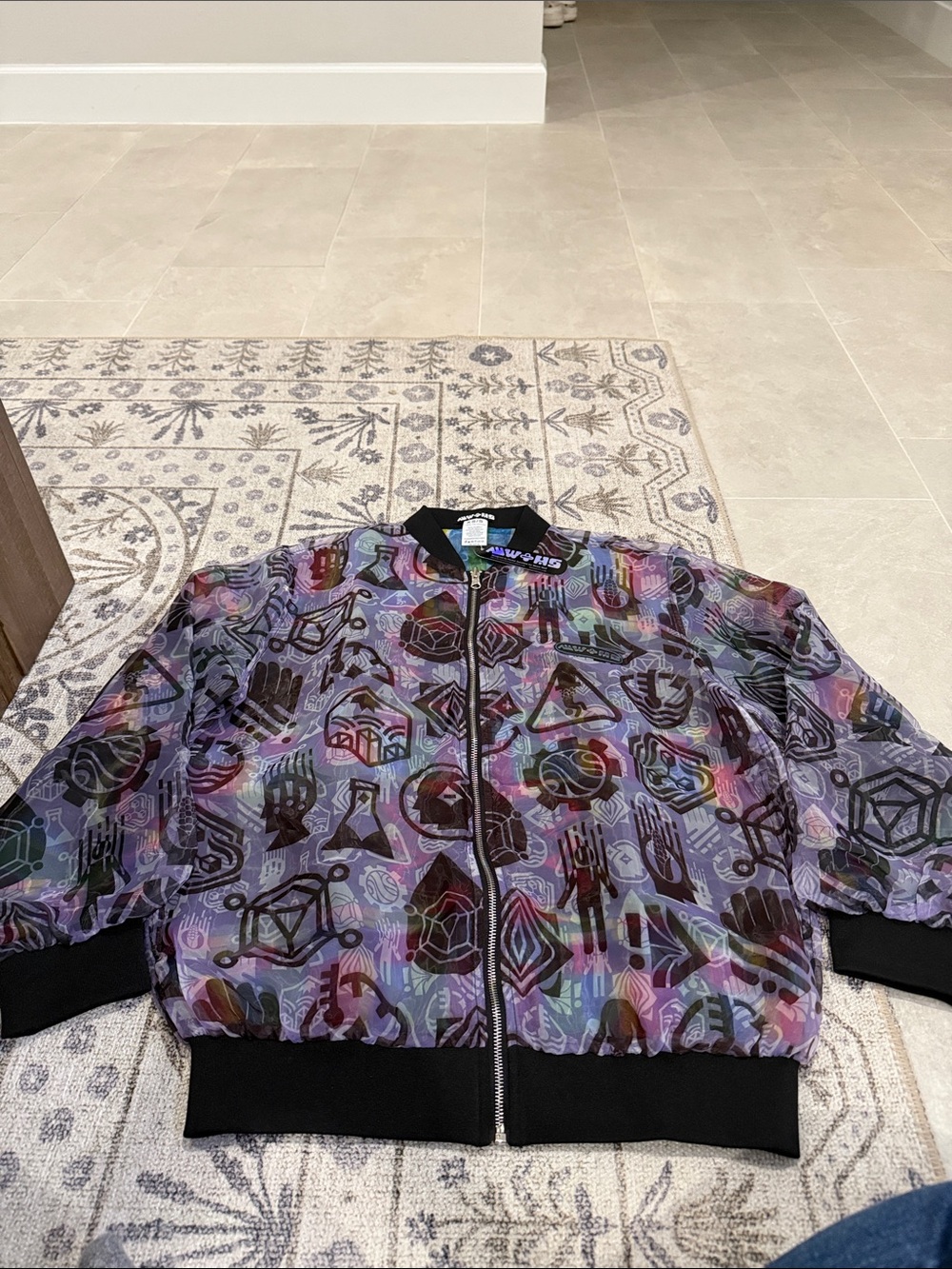 Meow Wolf Colorful Graphic Bomber Jacket - Multicolor *NWT*